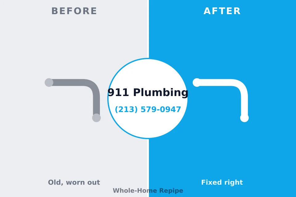 Before and after: plumbing company LaCoste, TX